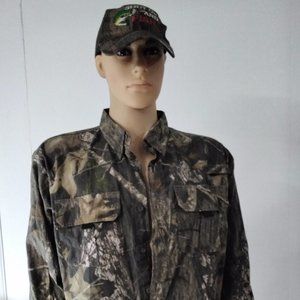 Vintage Field Staff By Mossy Oak Camouflage Pocket Button Shirt Size Large Inv04